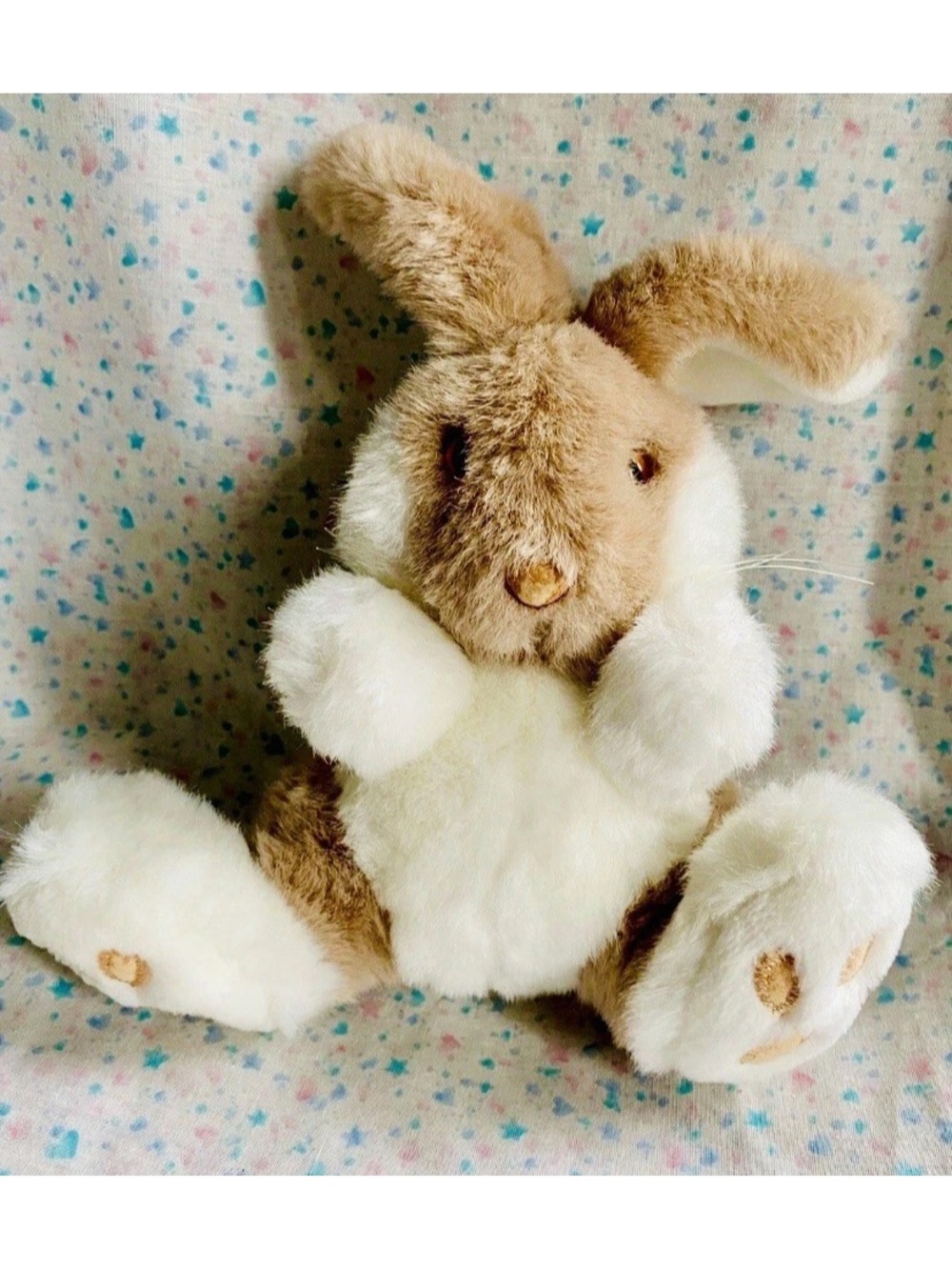 Vintage Platinum Management Rabbit plush Stuffed Animal Bunny 80s 10” Read~